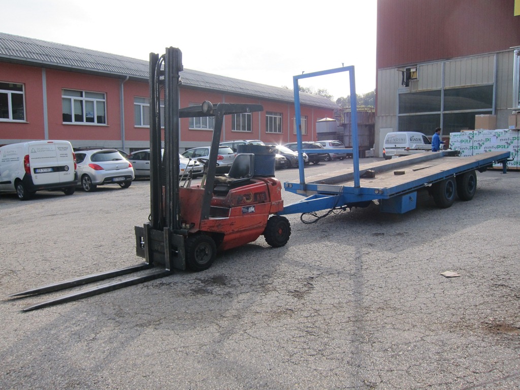 Forklift with trailer